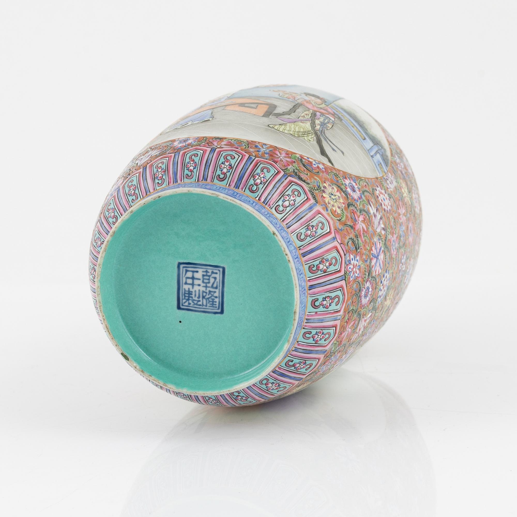 A millefiori porcleain vase, China, 20th century.