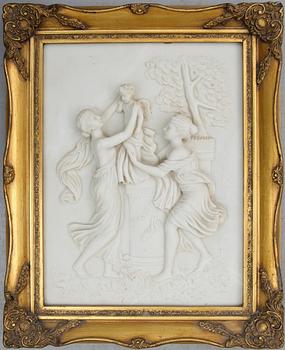 VÄGGRELIEF, marmor, 1900-talets första hälft.