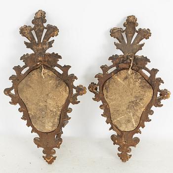 Spegellampetter, ett par, barockstil, Italien, 1800-tal.