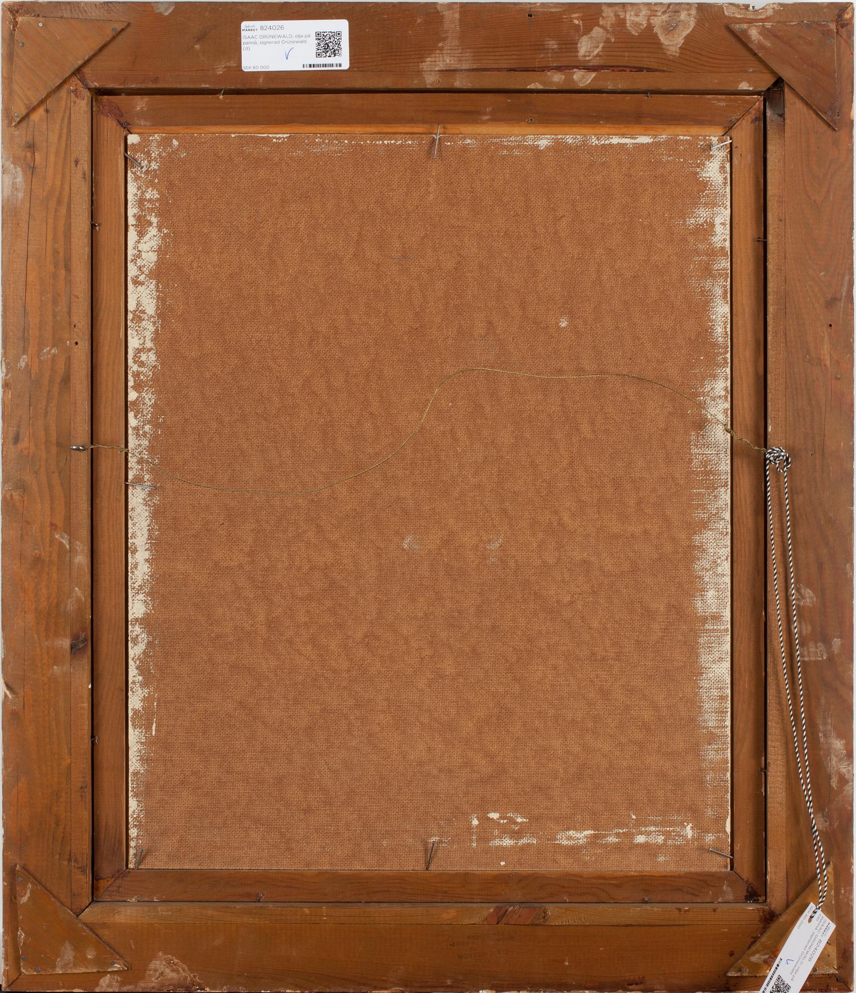 ISAAC GRÜNEWALD, olja på pannå, signerad Grünewald.