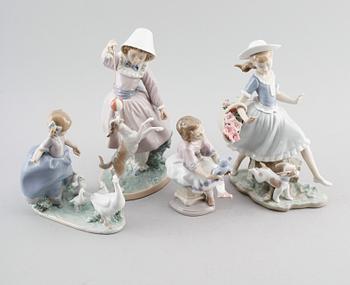 FIGURER, 4 delar, porslin, Lladro, Spanien.