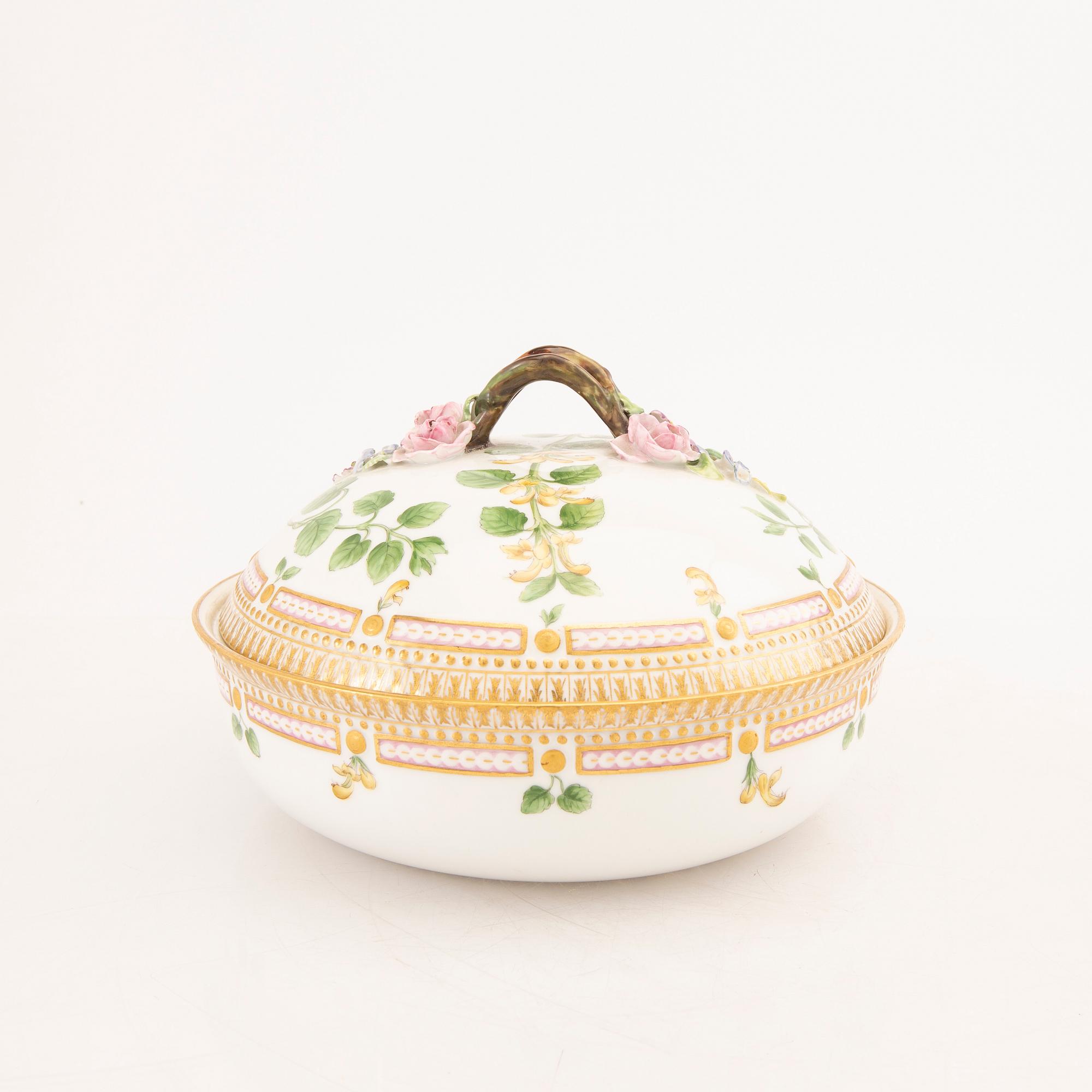 Karott med lock "Flora Danica" Royal Copenhagen Danmark porslin.