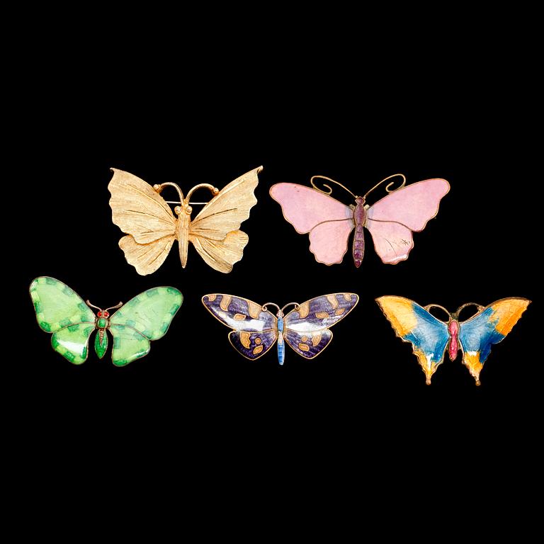 BROSCHER, 5 st, 1900-talets andra hälft.