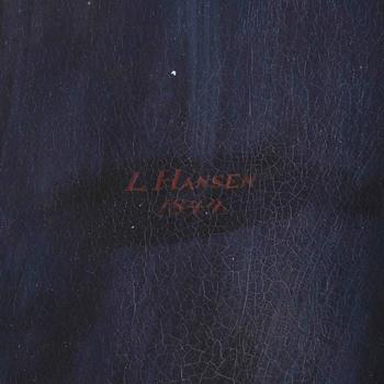 LARS HANSEN, olja på duk, signerat L. Hansen och daterat 1844.