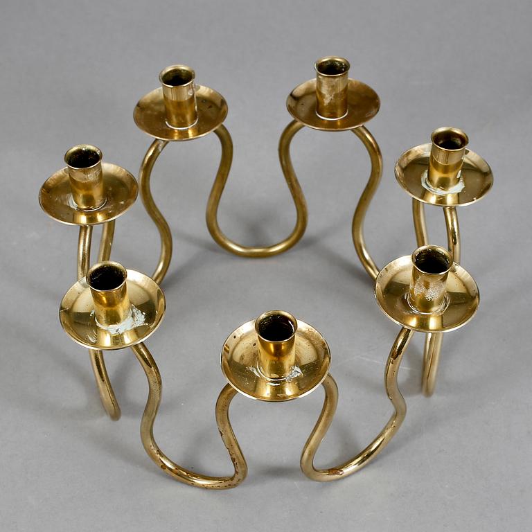 LJUSSTAKE, mässing, Lars Holmström, Arvika för Svenskt tenn, 1900-talets andra hälft.