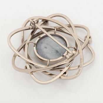 Brooch, Strömdahls, with opal and faceted white stones.