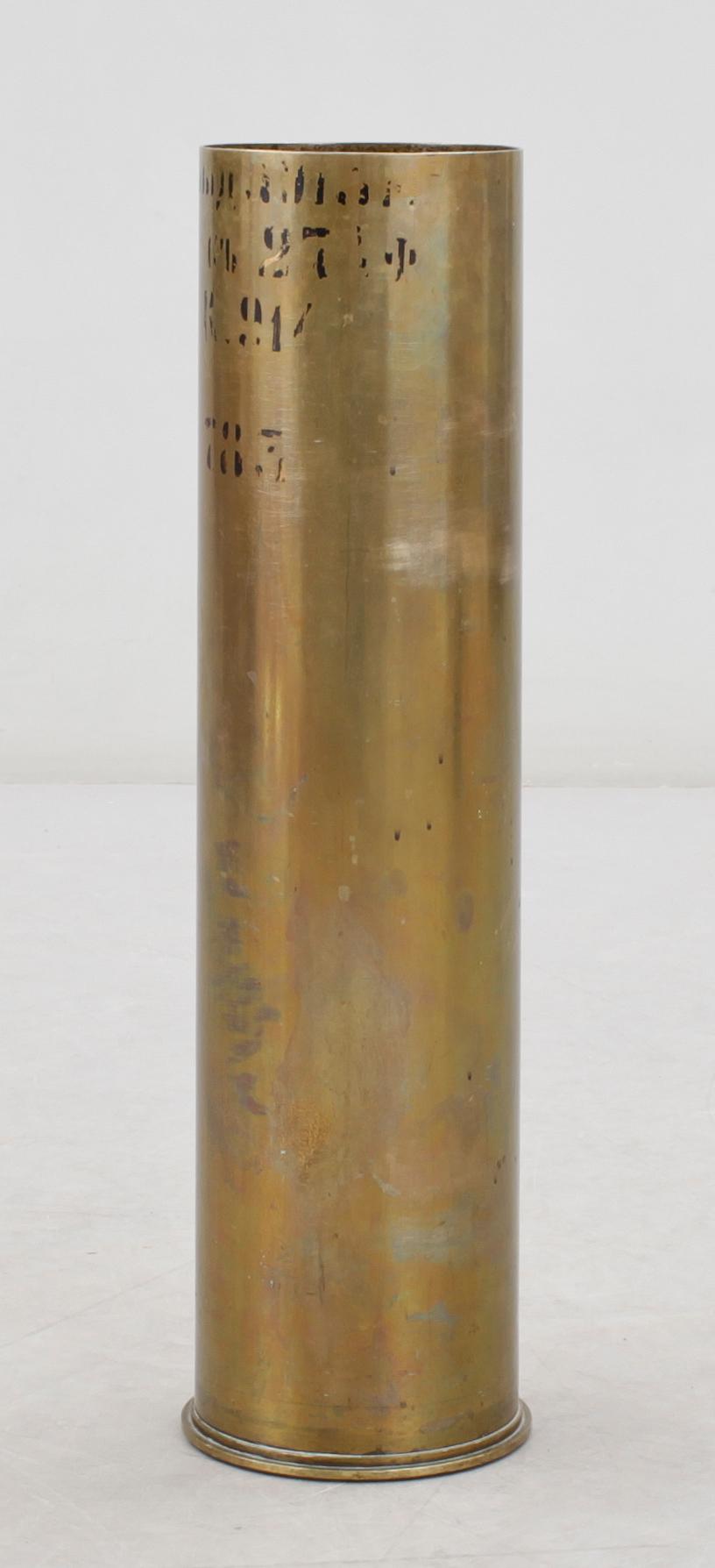 GRANATHYLSA /PARAPLYSTÄLL, mässing, 1900-tal.