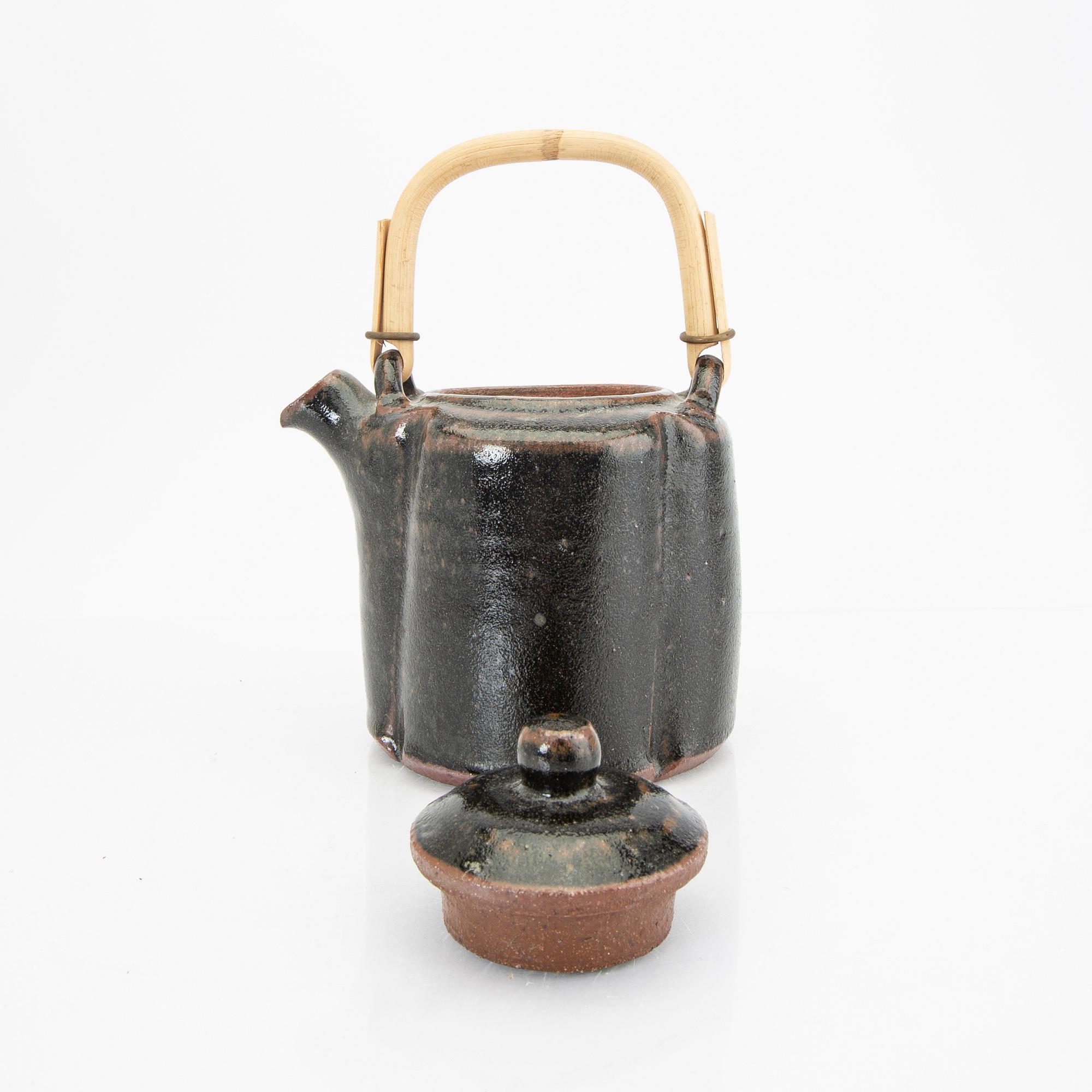 Gutte Eriksen, a signed glazed stoneware tea pot alter part of the 20th ...