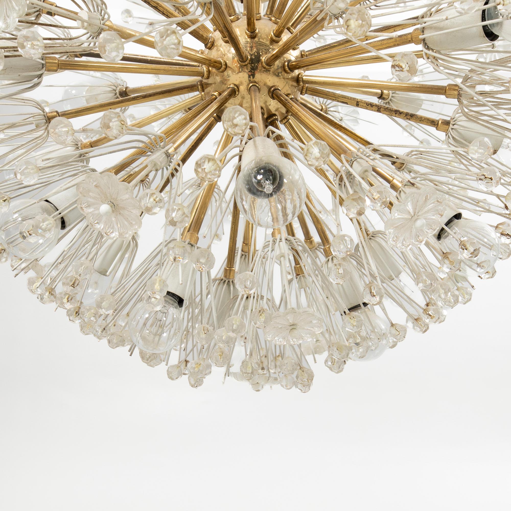 Emil Stejnar, Ceiling lamp, “Snowball”/“Dandelion”, for Rupert Nikoll, Austria, 1950s.