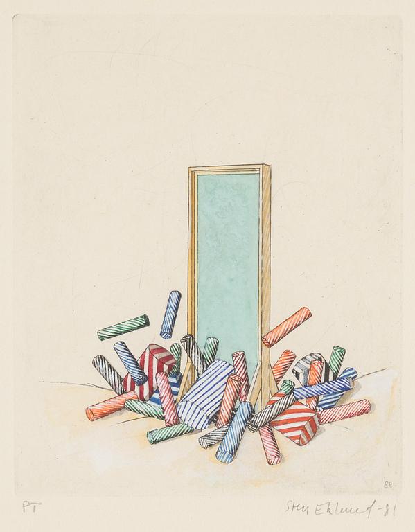 STEN EKLUND, etching with watercolour, signed and dated -81. EA.