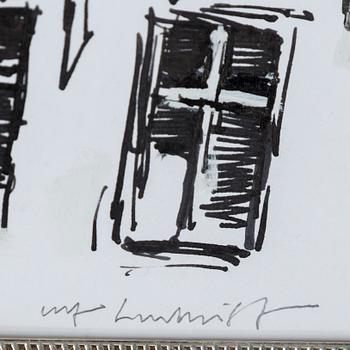 ULF LUNDKVIST, ink drawing, signed.