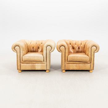 Sofa group 3 pcs Chesterfield model, late 20th century.