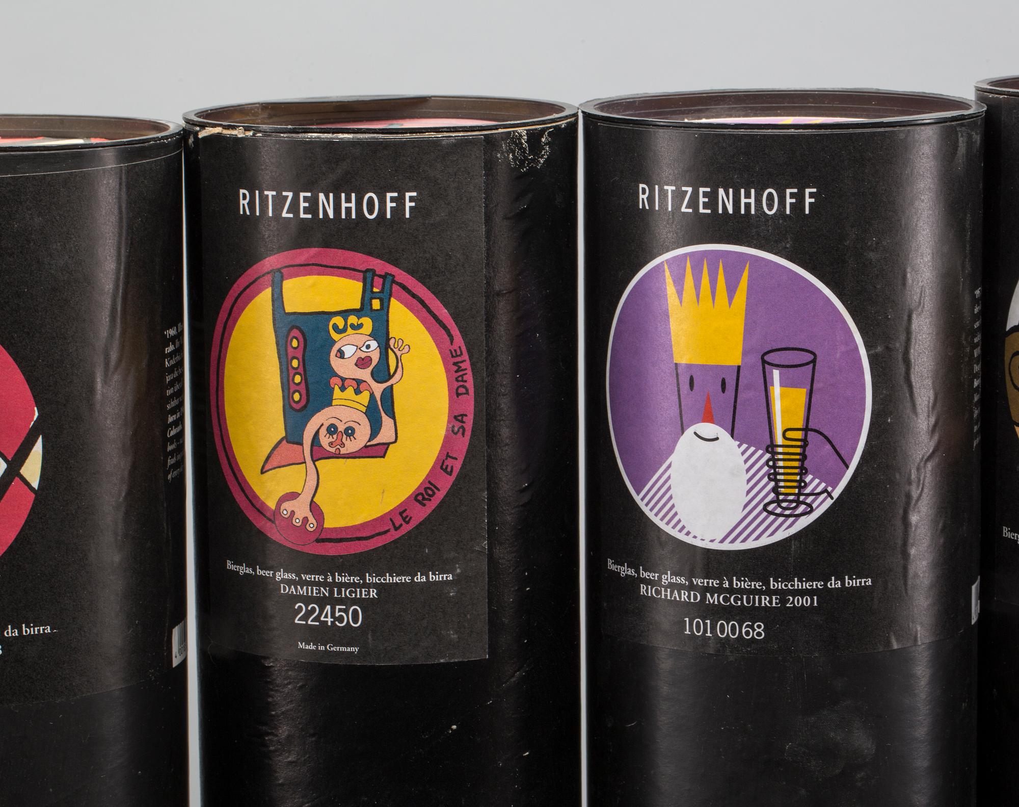 GLASSERVISDELAR, champagne-, snaps- och ölglas, 22 st, Ritzenhoff, Tyskland.