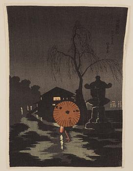 A group of eight Japanese prints, incl, Hiroshige, after, 20th century.