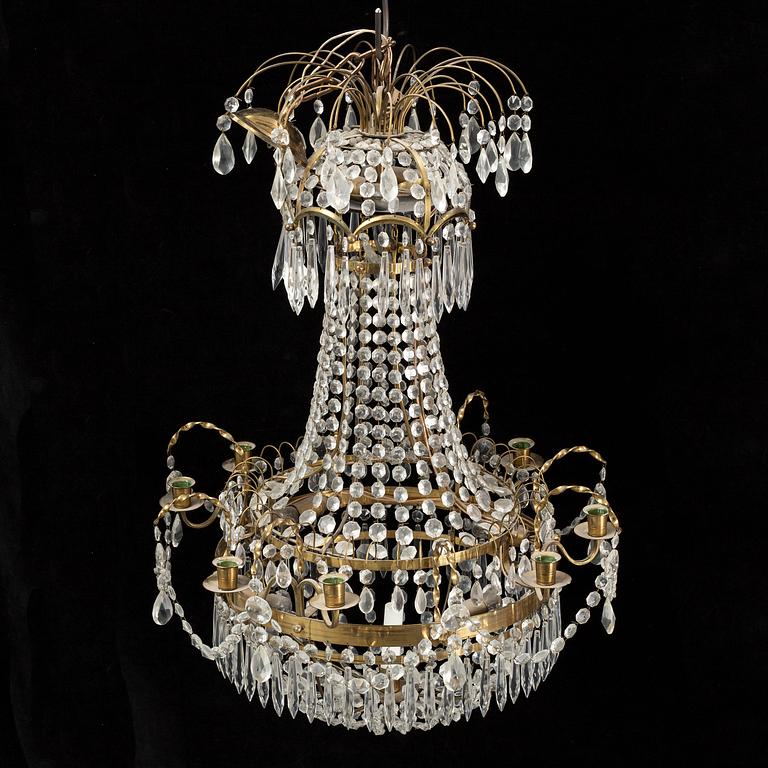 A Gustavian style chandelier from around year 1900.