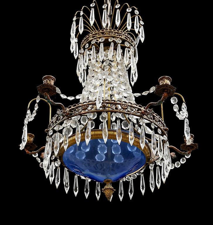 LJUSKRONA, empirestil, 1900-talets första hälft. Höjd ca 60 cm.