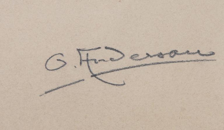 OKÄND KONSTNÄR, sign O Andersson, blyertsteckning.