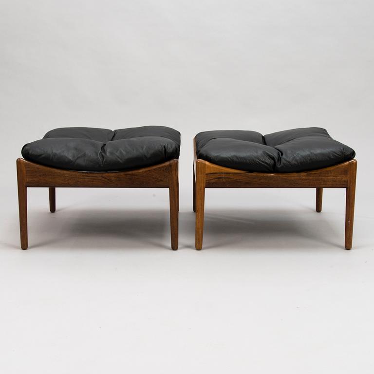 CHRISTIAN VEDEL, a pair of 1960's 'Modus' armchairs and two stools for Sören Willadsen, Denmark.