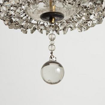 A cut-glass chandelier, first part 20th century.