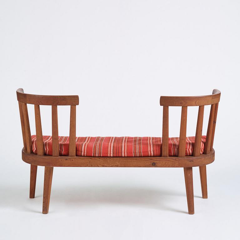 Axel Einar Hjorth, a stained pine sofa 'Utö', Nordiska Kompaniet 1930s.