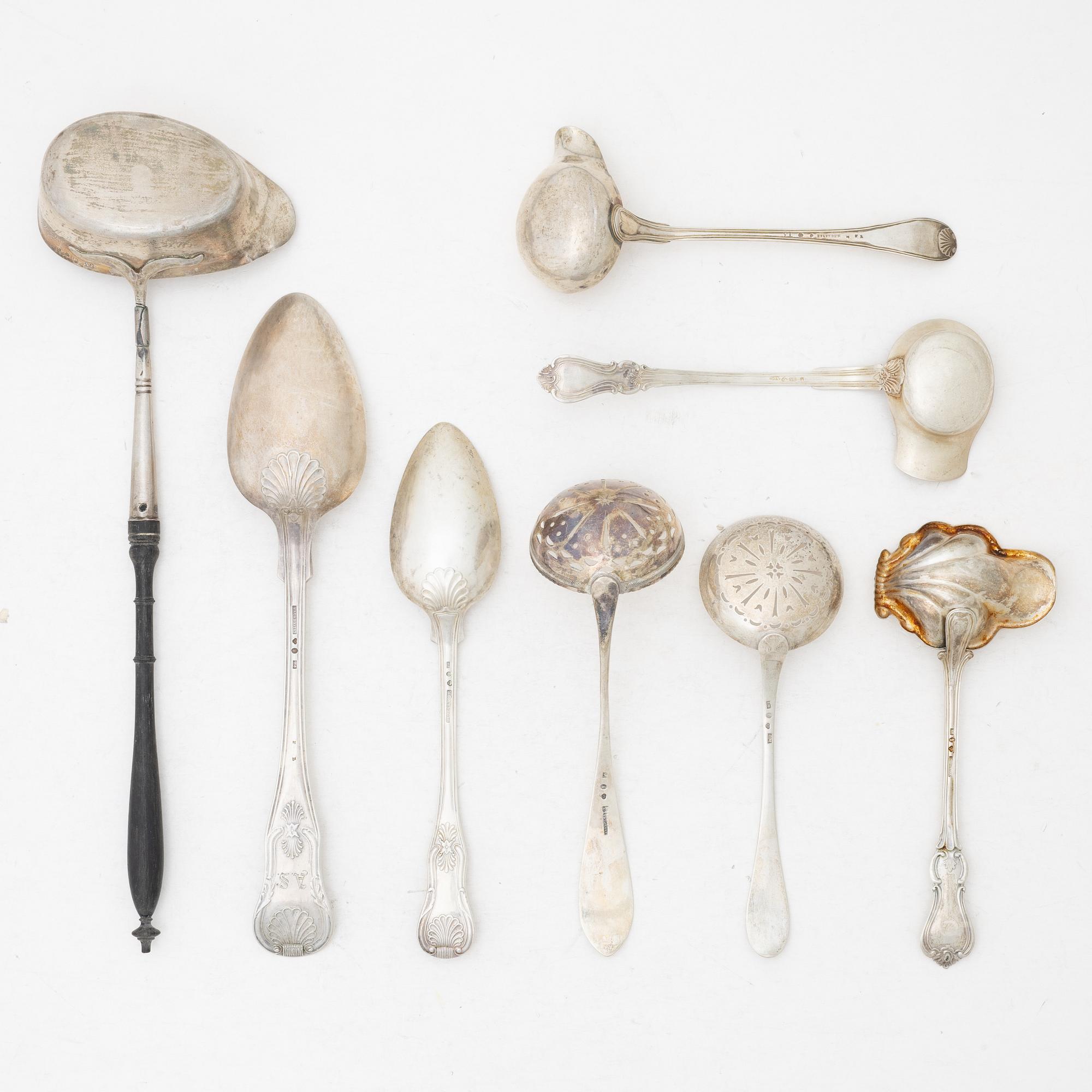 A collection of silver, including Gustaf Möllenborg, 19th century.