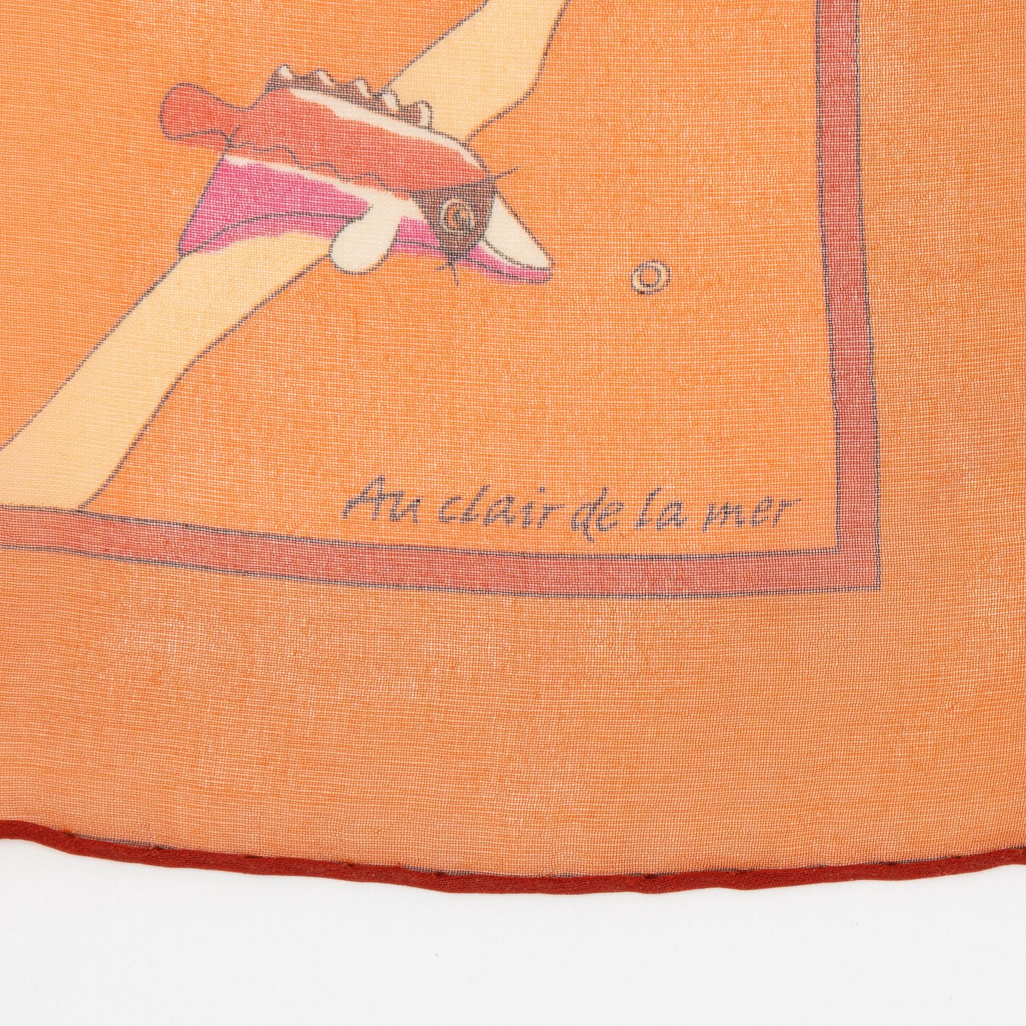 Hermès, scarf, 'Au clair de la mer".