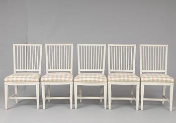 27. A SET OF FIVE CHAIRS.