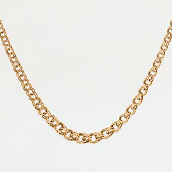 HALSKEDJA 18K guld bismarck-länk, doserad,  Köping 1961.