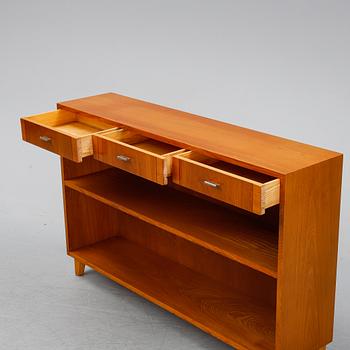 An elm veneered book case, 1930's.
