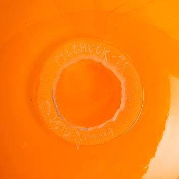 Gunnel Sahlin, a glass bottle, Pilchuck Glass School, Seattle, 1995, blown by Dante Marioni.