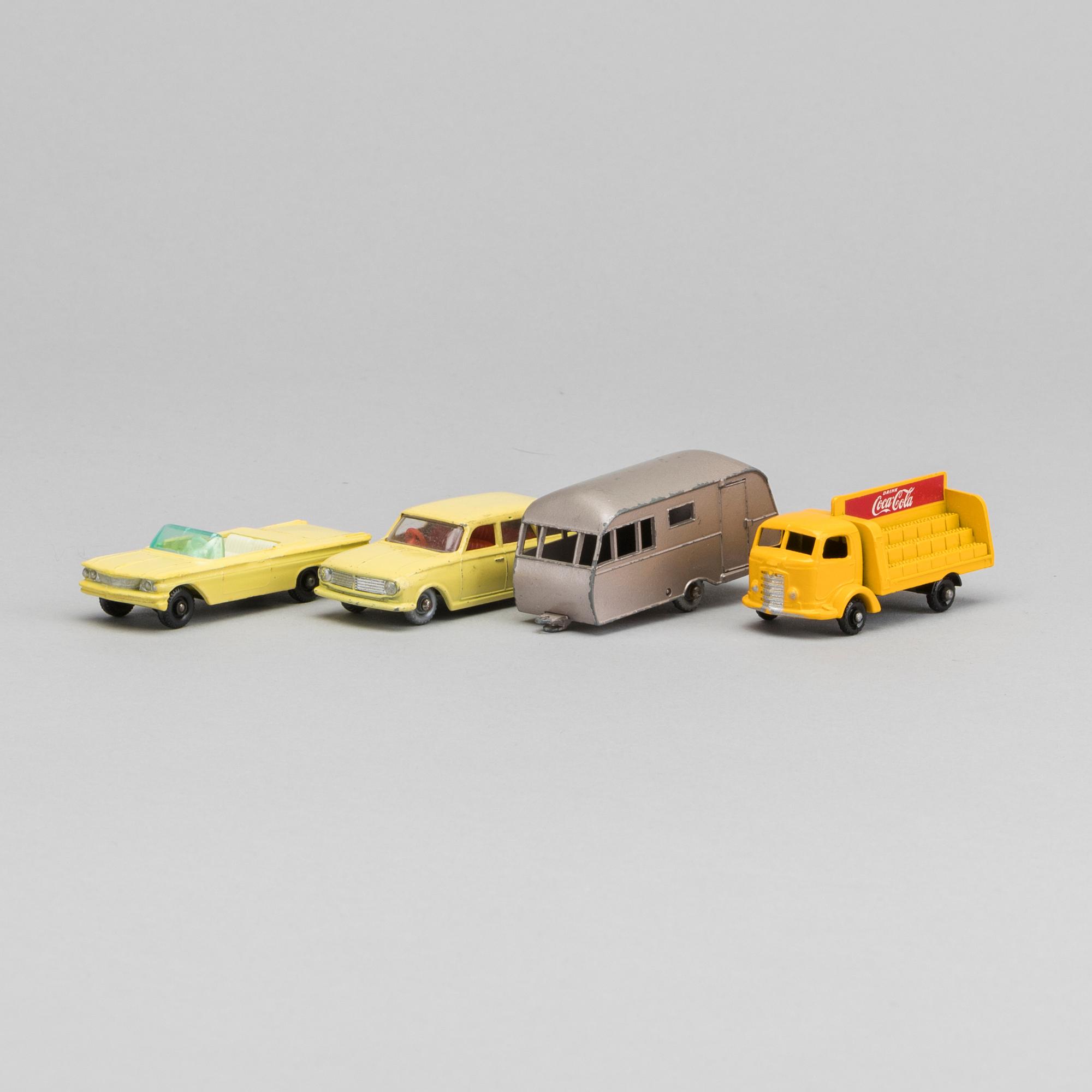 LESNEY MATCHBOX SERIES,4 st, bland annat Bluebird Dauphine Trailer RW 23C-2.