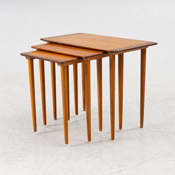 A nest of three tables, Sweden, 1950s.