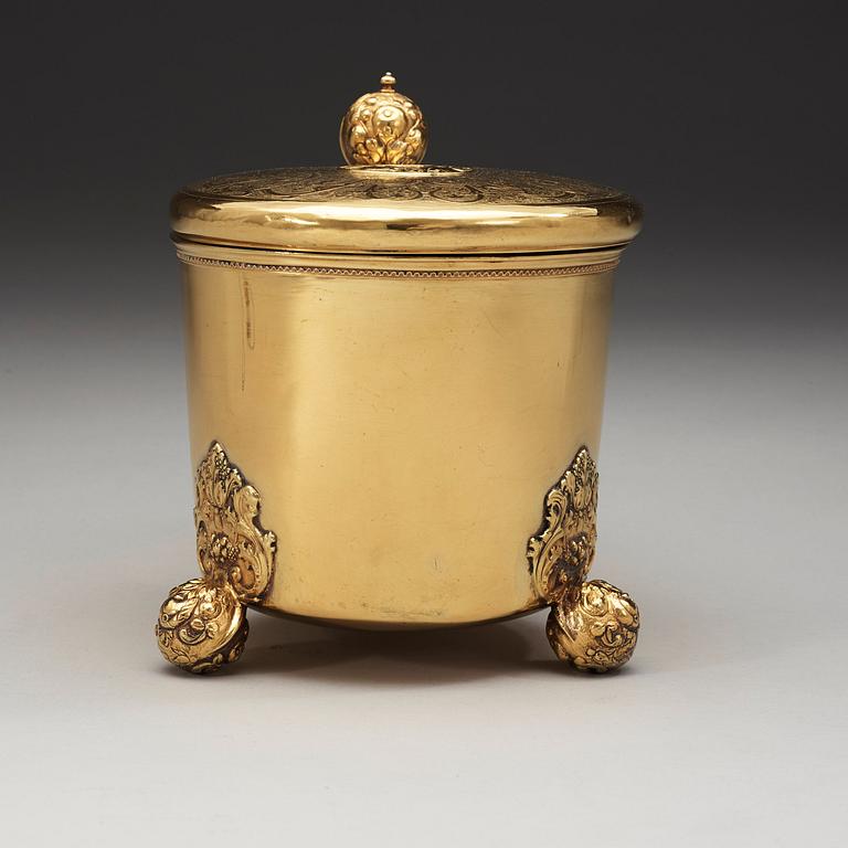 A Swedish 18th century silver-gilt tankard, marks of Hans Wiggman, Kalmar (1712-1761).