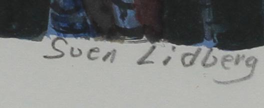 SVEN LIDBERG, färglitografi. Sign. EA.