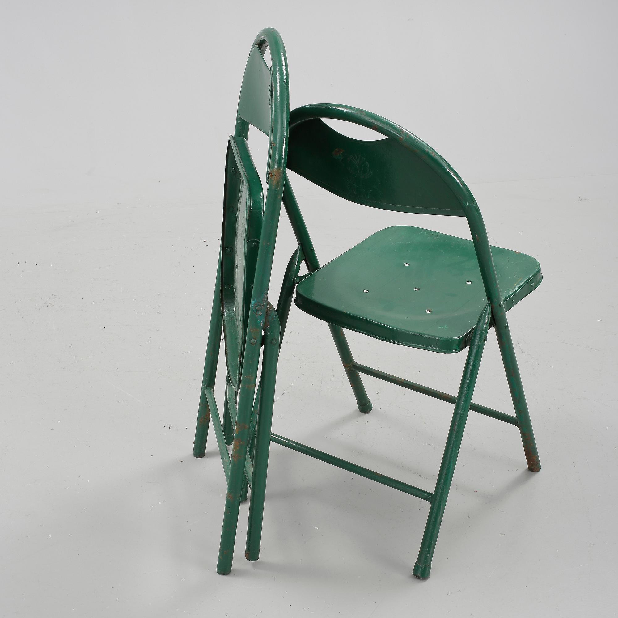 FÄLLSTOLAR, 6 st, Industri, 1900-talets mitt.