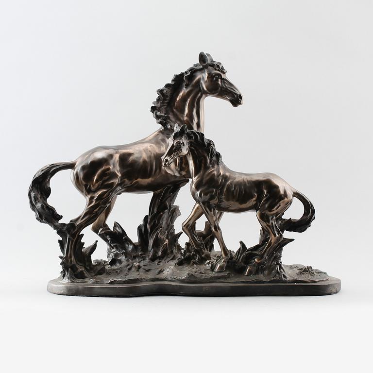 SKULPTUR, bronserad metall, 1900-talets andra hälft.