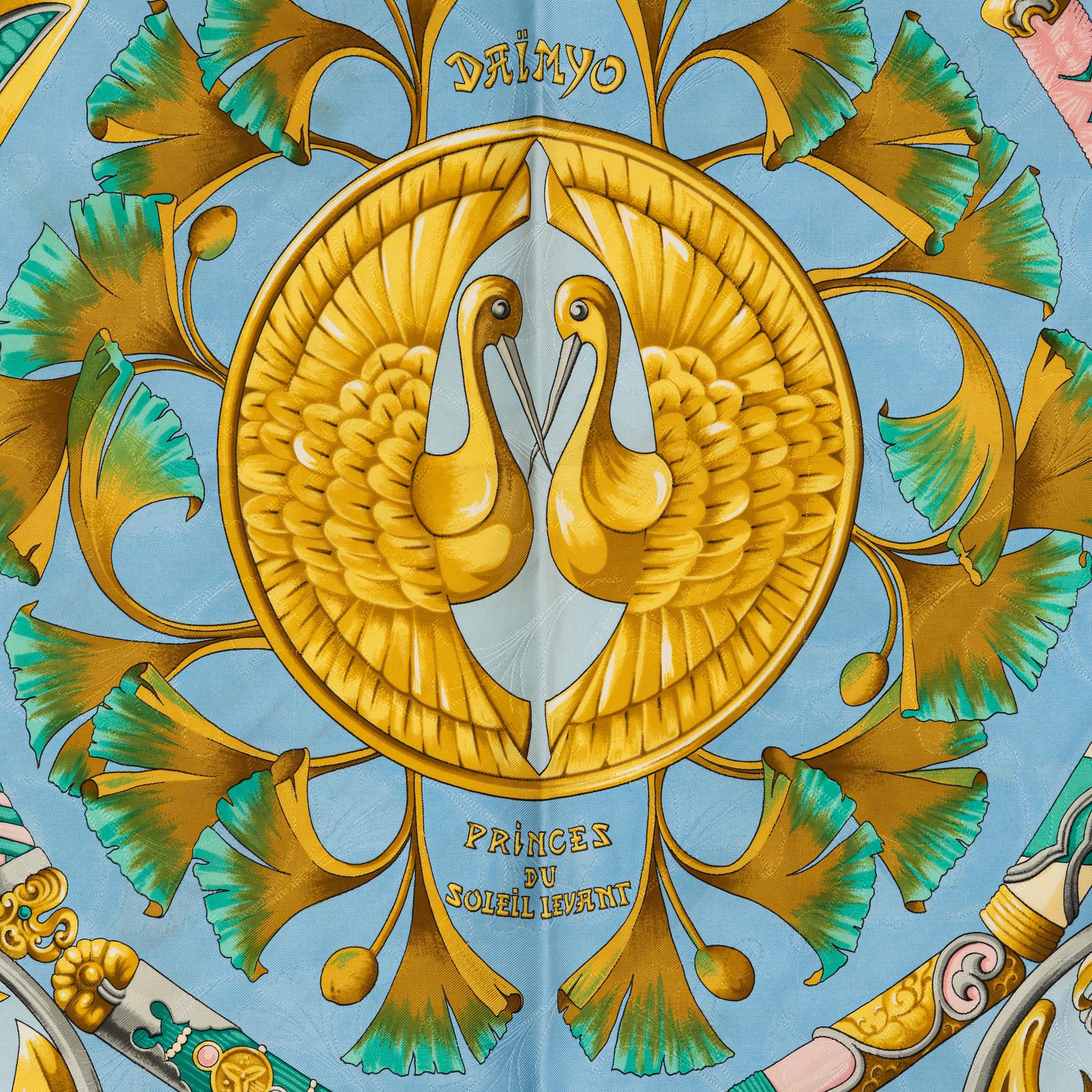 Hermès, a 'Daïmyo Princes Du Soleil Levant' silk scarf.