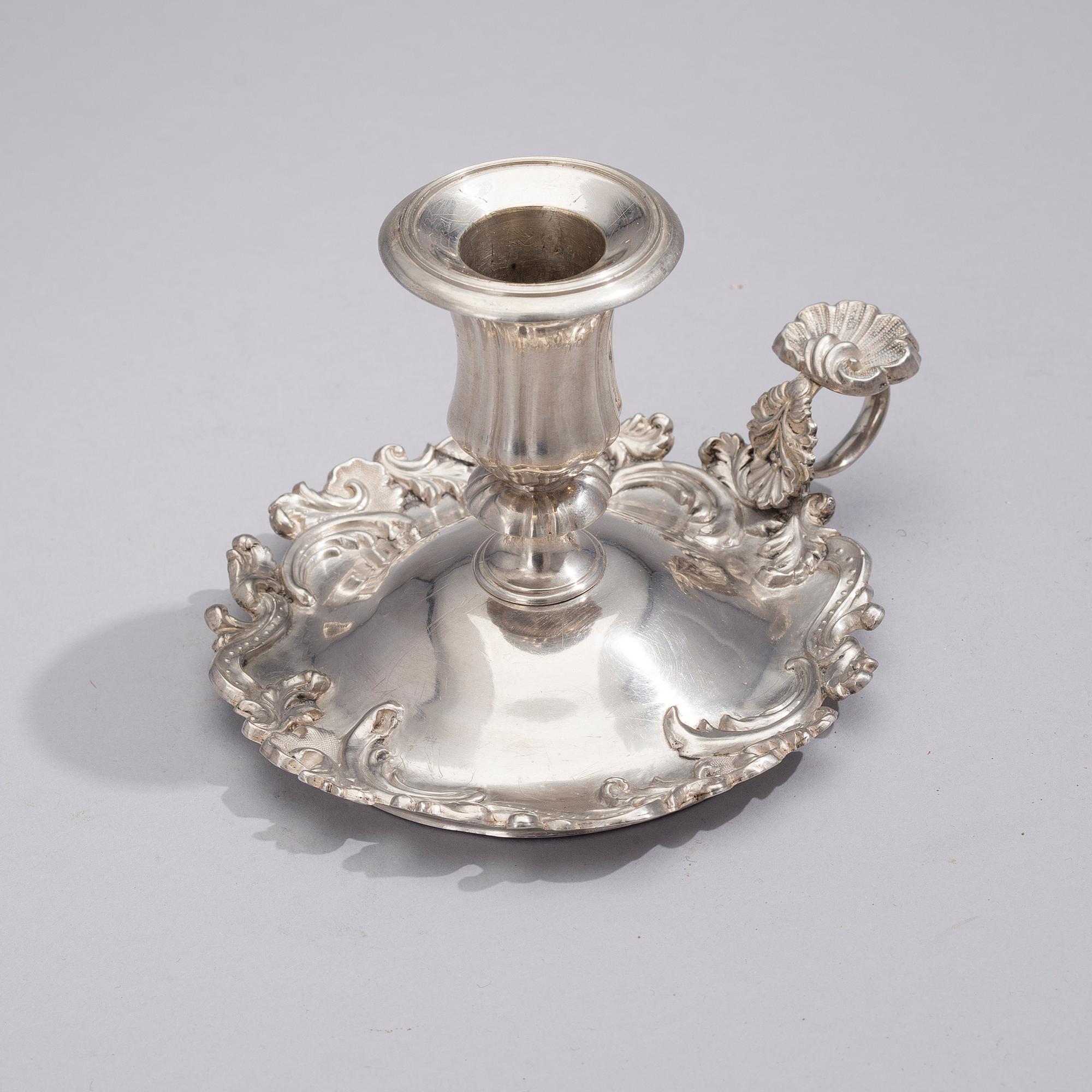 YÖKYNTTILÄNJALKA, hopeaa, Moskova 1841, Pavel Sazikov, Paino 170 g.