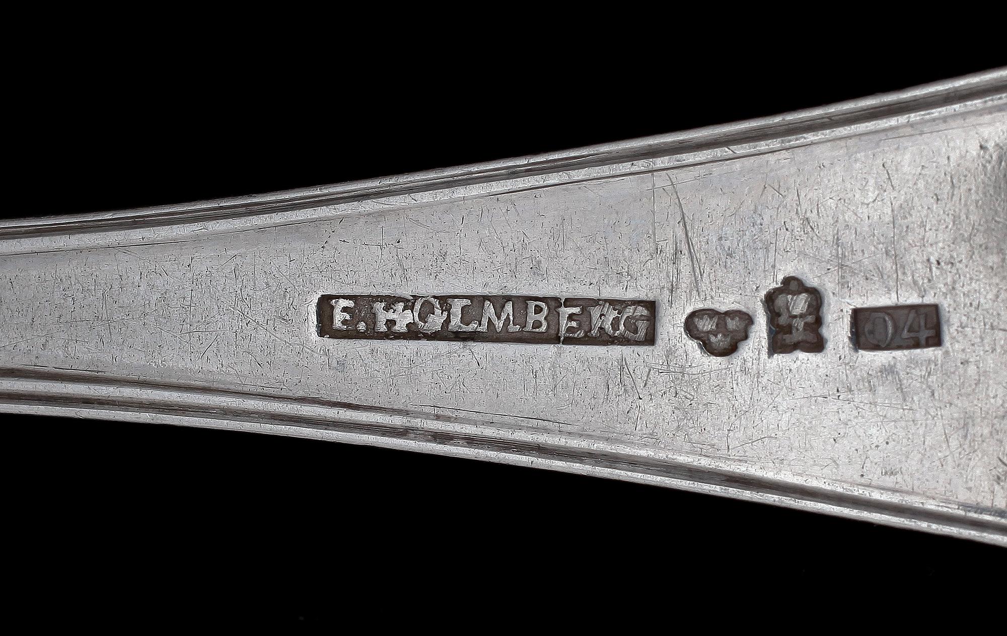 PARTI BESTICK, ca 20 delar, silver, bl a G Folcker Stockholm 1829. Tot vikt ca 530 g.