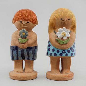FIGURINER, 2 st, stengods, Lisa Larson, Gustavsberg, 1900-talets andra hälft.
