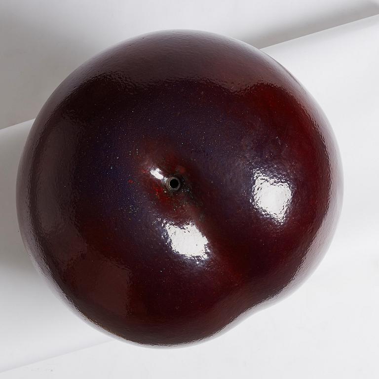 Hans Hedberg, a faience sculpture of a plum, Biot, France, early 1990s.