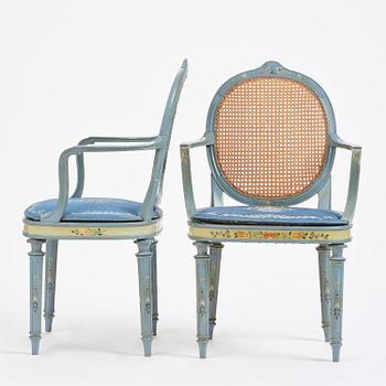 Carl Malmsten, a pair of Swedish Grace chairs, cabinetmaker Albin Johansson, Stockholm, for Villa Kvikkjokk, 1927.