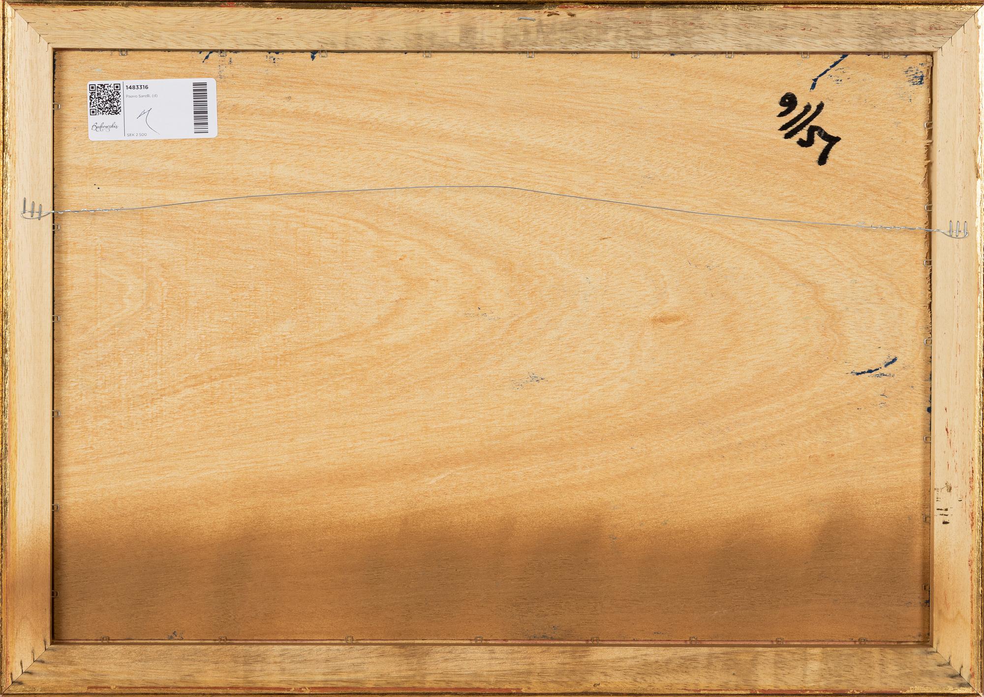 Paavo Sarelli, olja på pannå, signerad.