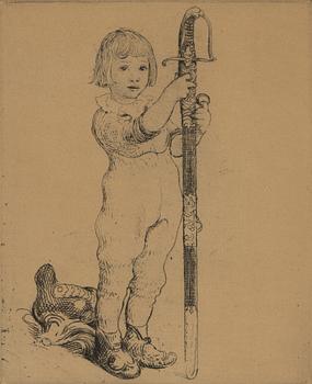 Carl Larsson, etsning, 1916, signerad 97/100.