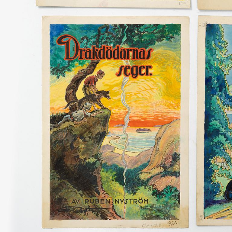 Gunnar Widholm, Book illustrations, 4 pieces.