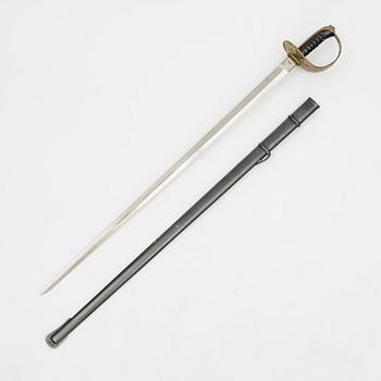 A Swedish cavalry sword, 1893 pattern, with scabbard.