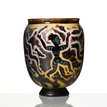 Ulrica Hydman-Vallien, a unique 'jewel glass' vase, Kosta Boda, Sweden.