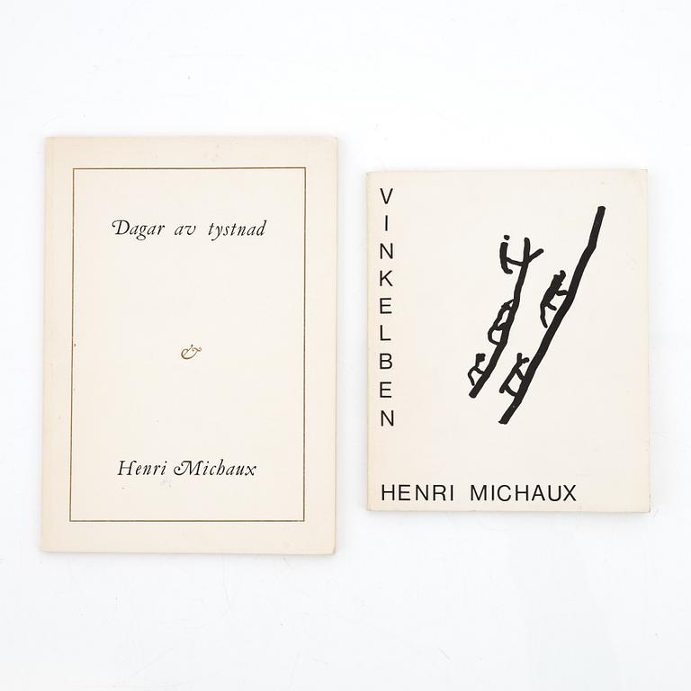 Henri Michaux, "Peintures et Dessins", 1946, exemplaire 595, and catalogues and litterature about Michaux.