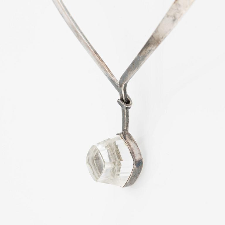 Necklace in silver with rock crystal, Alton Falköping 1967.