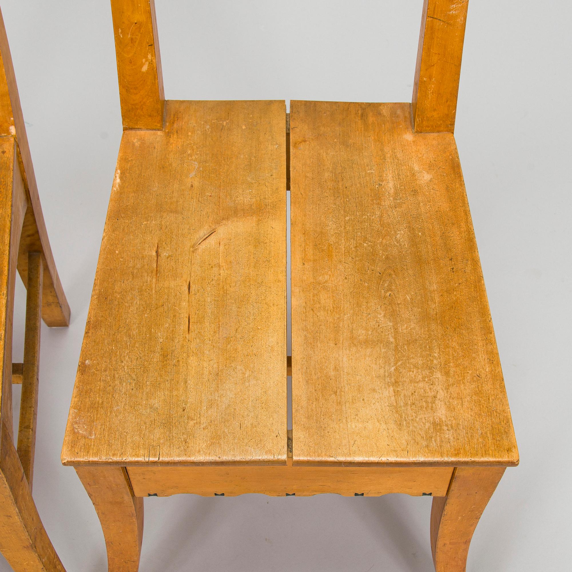 Yrjö Blomstedt, probably, chairs 4 pcs, circa 1900.